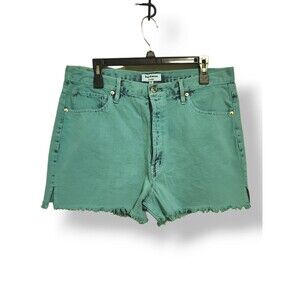 Juicy Jean Couture Relaxed Green Tie-dye Cut Off Denim Shorts 32 Midrise